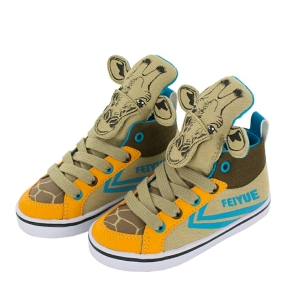 🧡▪️Feiyue▪️ Delta Mid Kid'sColor Orange/Tan/Cyan/Brown Giraffe Size 1 + Sz 3